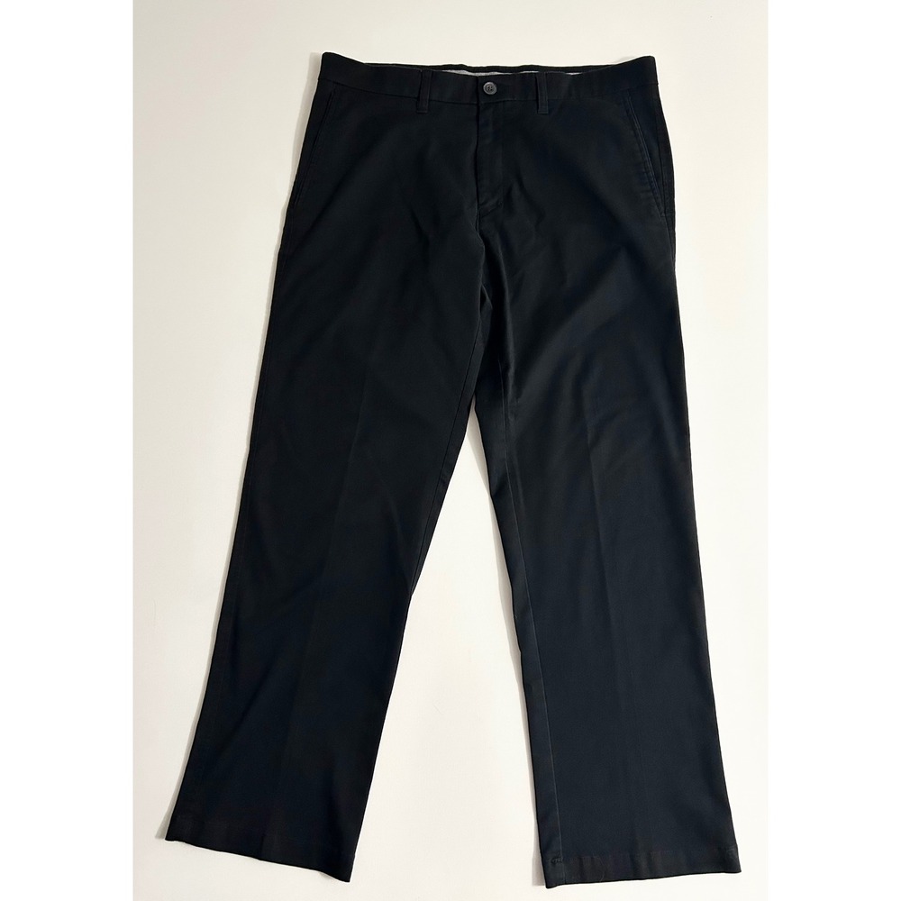 Haggar Ultimate Travel Khaki Pants, Mens 34x30, Black Straight Fit